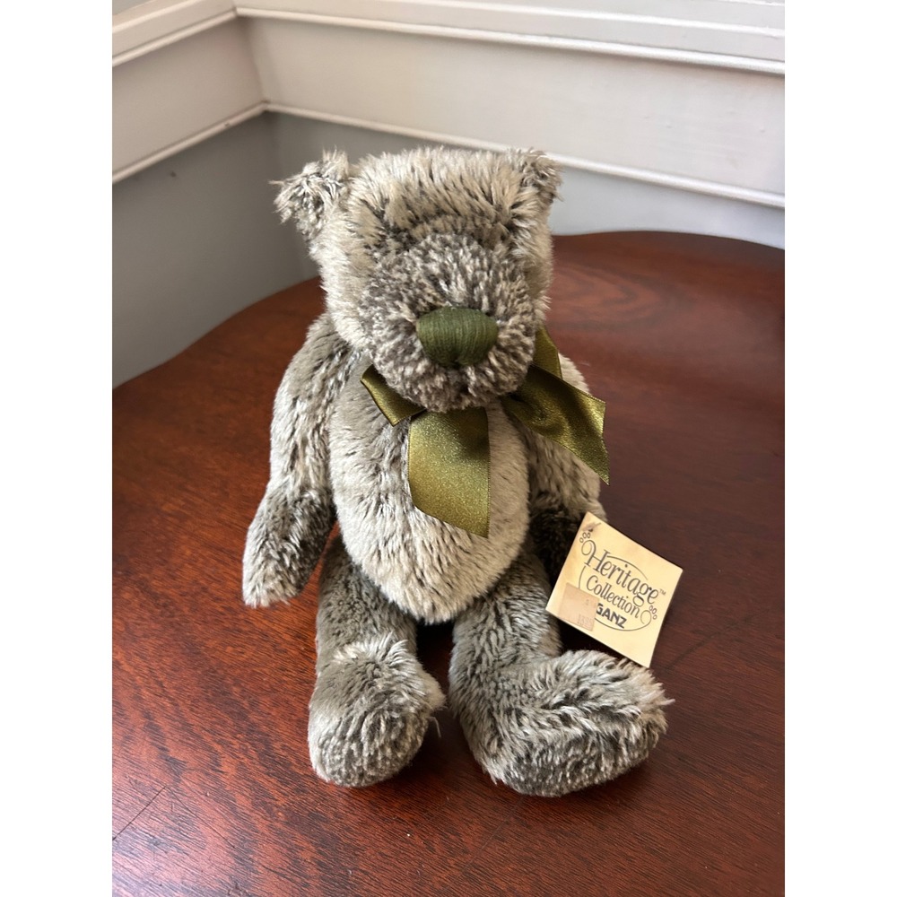 Ganz Heritage Collection Marcel Teddy Bear Grey Shaggy Plush Jointed H4237 2001